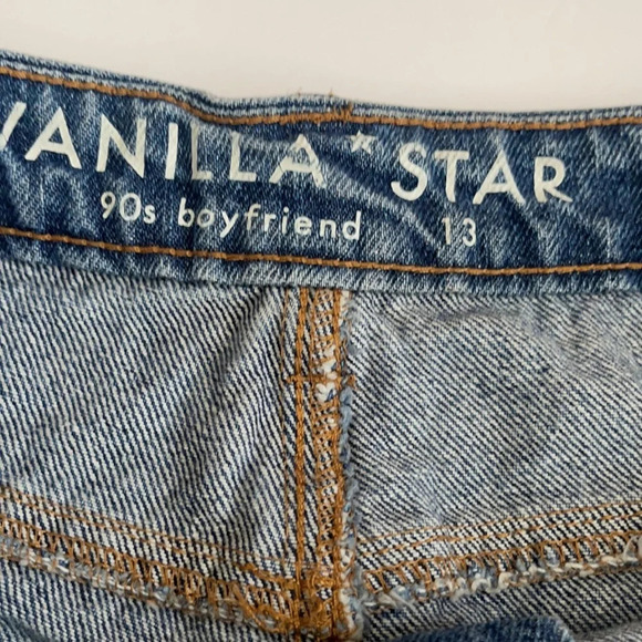 90s Boyfriend Vanilla Star Distressed Super High Rise Jeans sz 13 - Picture 9 of 11